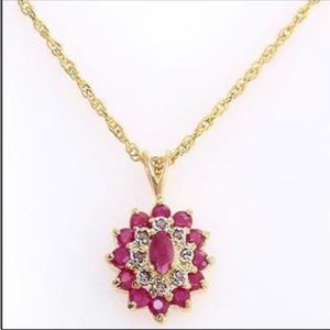 Beautiful Ruby and Diamond Pendant